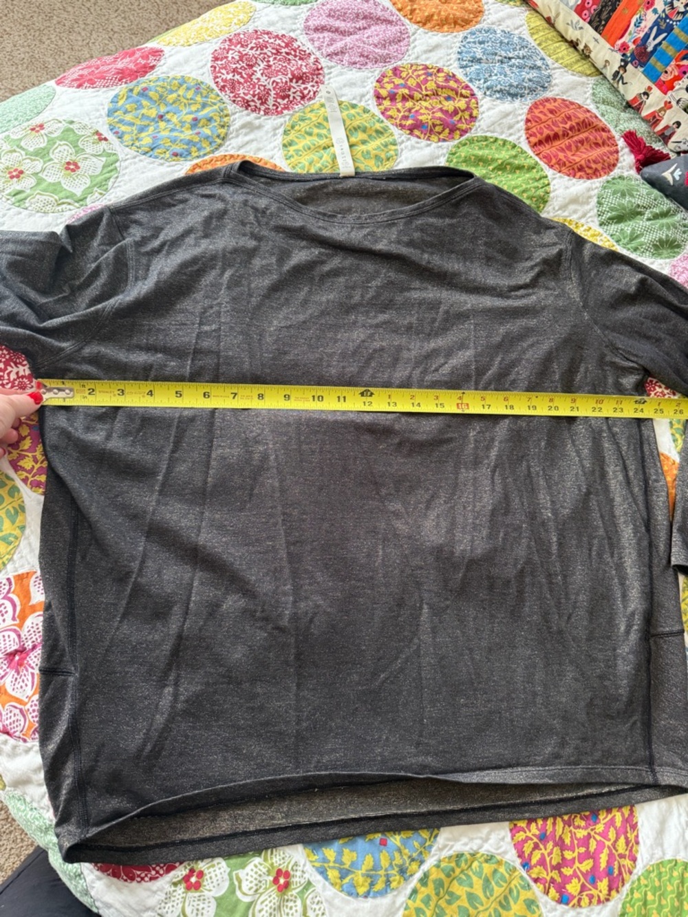 Lululemon Athletica Back in Action Long Sleeve Black Sparkle Shimmer, size 8 - Picture 9 of 11